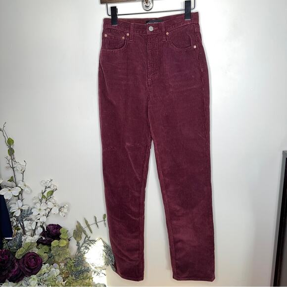 DENIM FORUM x ARITZIA The High Rise Loose Corduroy Jeans Spiced Burgundy {R52} - Picture 2 of 5